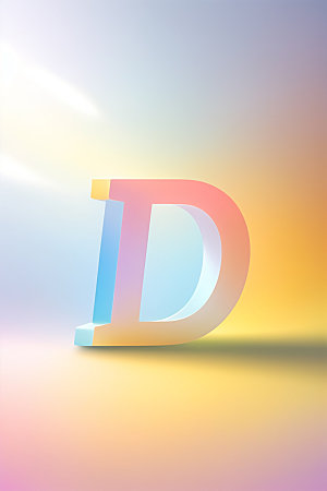 磨砂玻璃字母创意3D艺术字