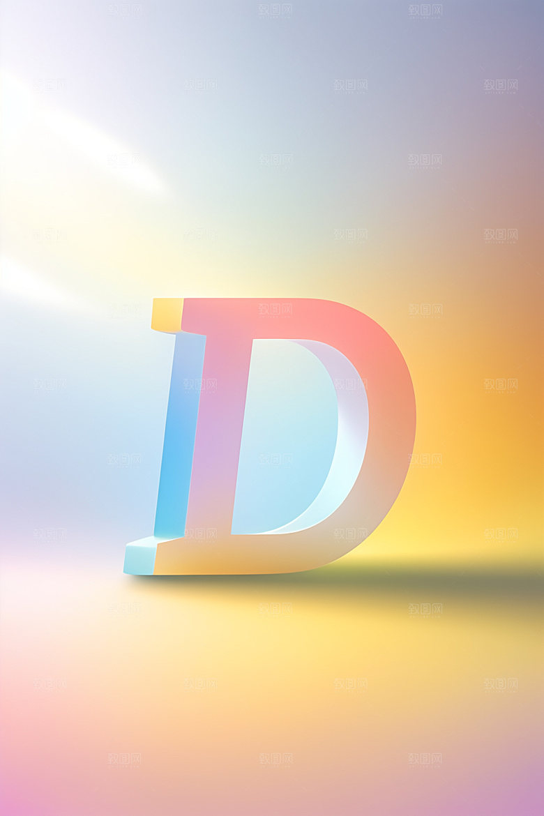 磨砂玻璃字母创意3D艺术字