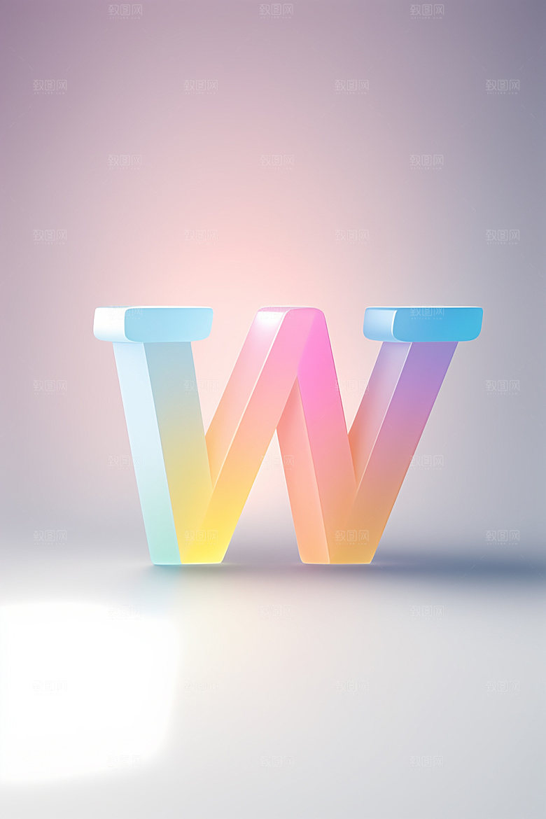 磨砂玻璃字母时尚清爽艺术字