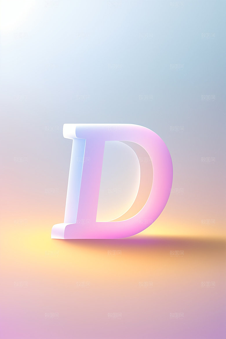 磨砂玻璃字母清爽质感艺术字