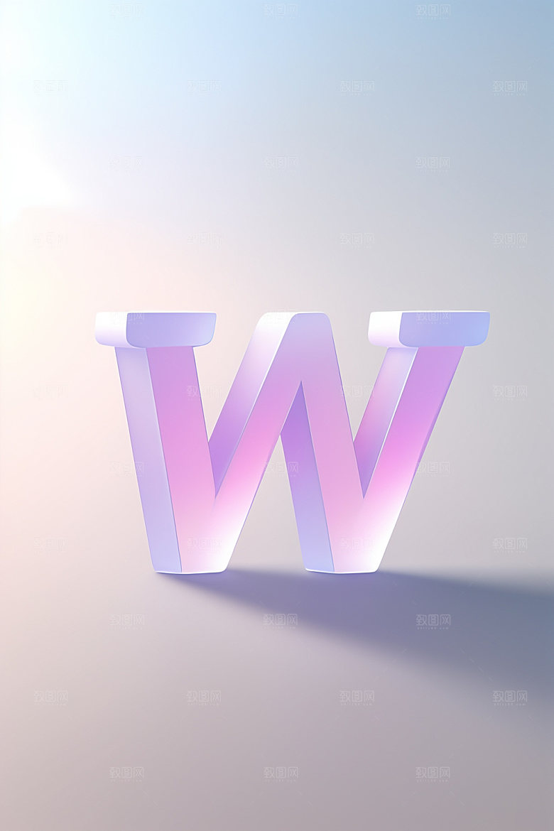 磨砂玻璃字母时尚清爽艺术字