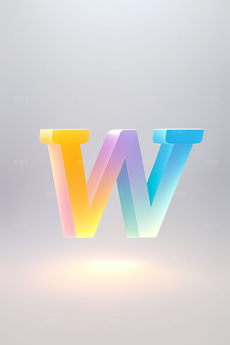 磨砂玻璃字母质感3D艺术字
