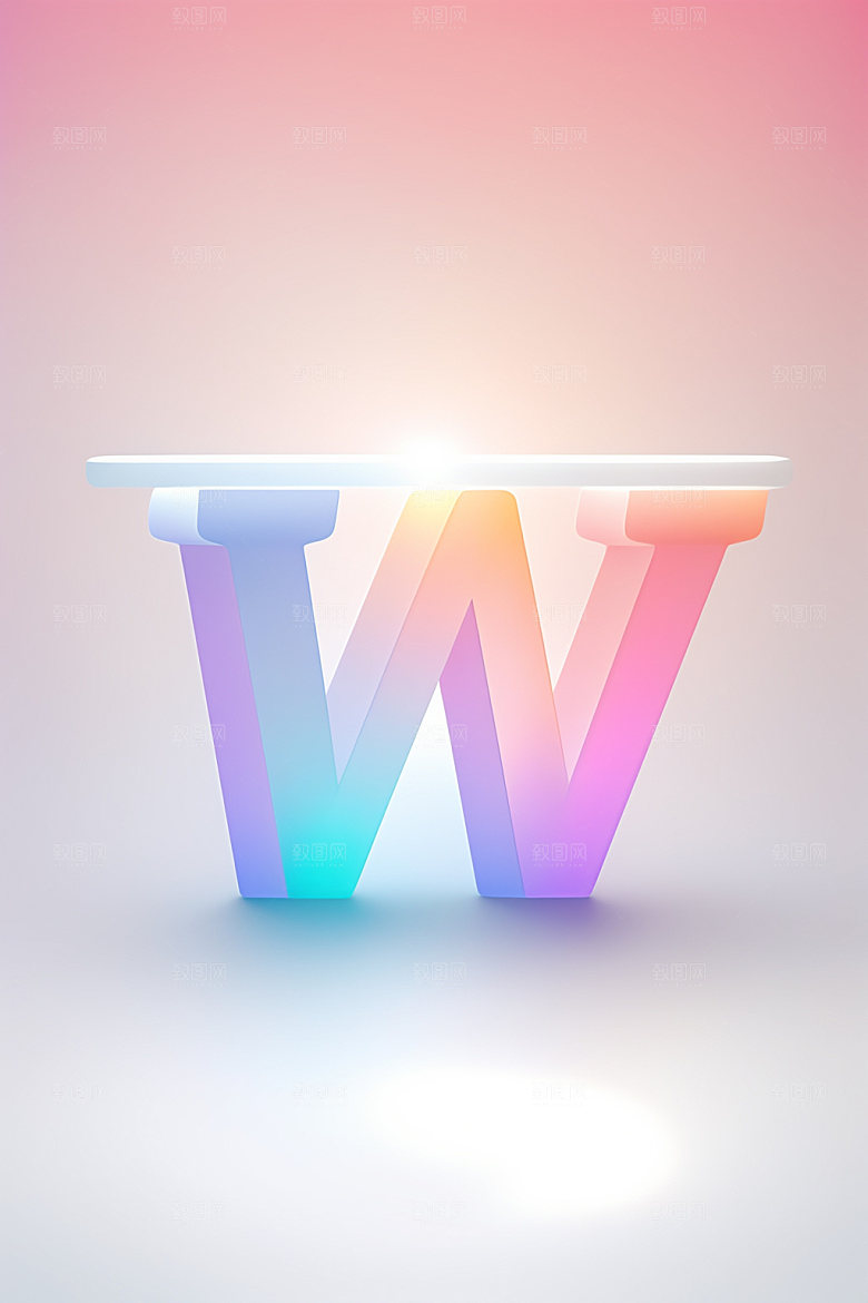 磨砂玻璃字母质感3D艺术字