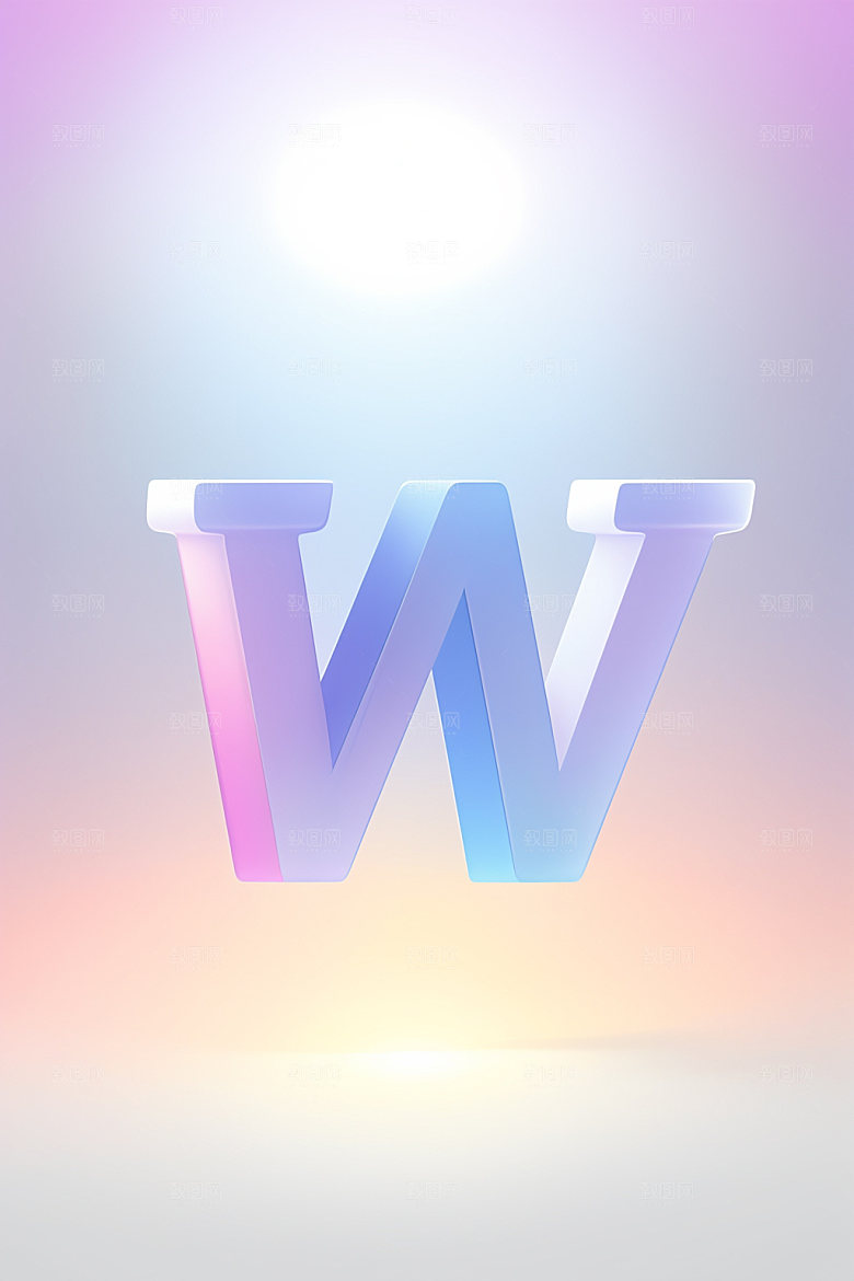磨砂玻璃字母3D质感艺术字