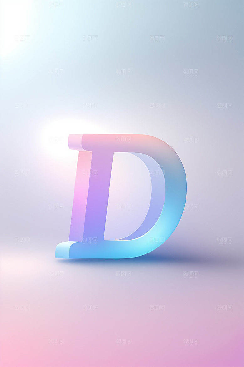 磨砂玻璃字母英文3D艺术字
