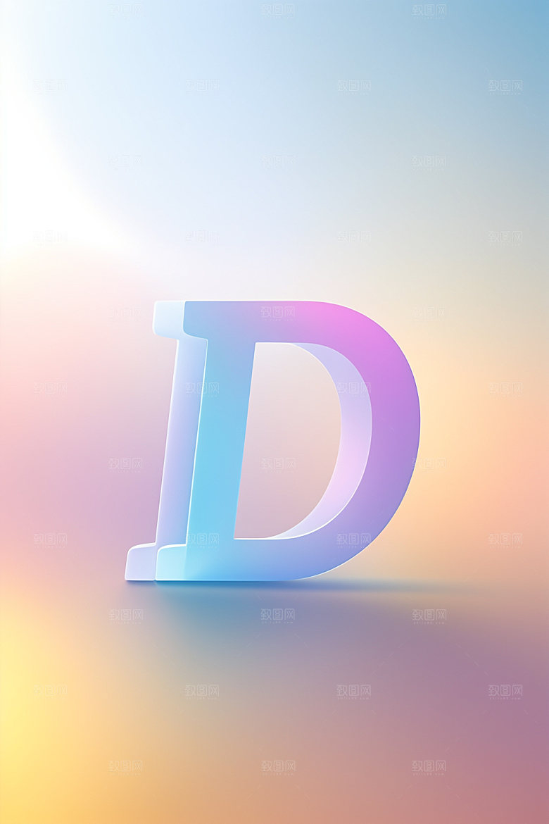 磨砂玻璃字母清爽质感艺术字