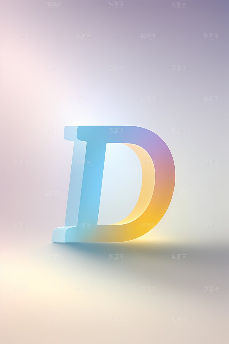 磨砂玻璃字母立体彩色艺术字
