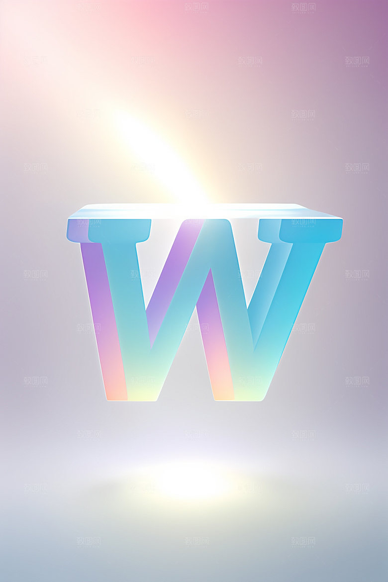 磨砂玻璃字母立体质感艺术字