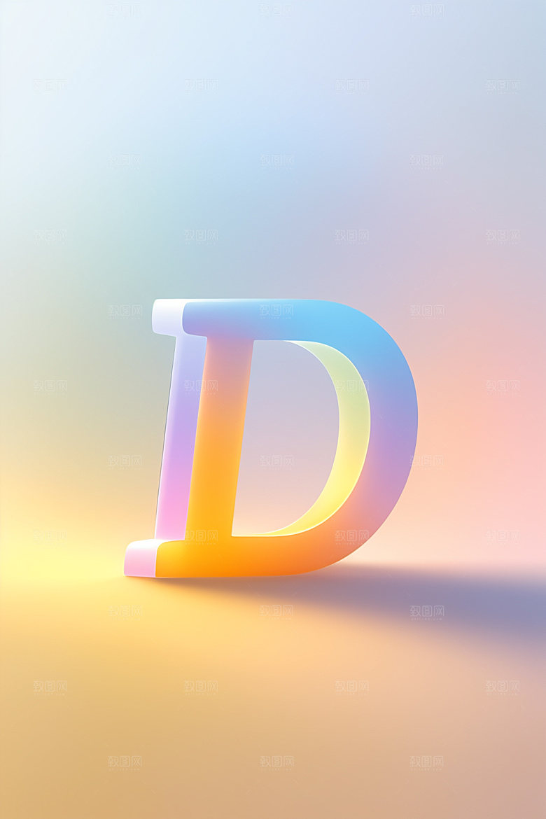磨砂玻璃字母清爽彩色艺术字