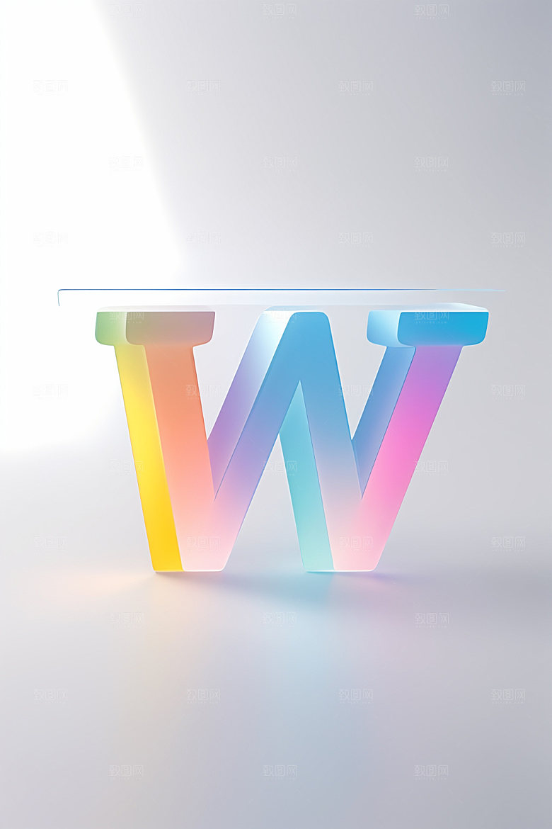 磨砂玻璃字母3D英文艺术字