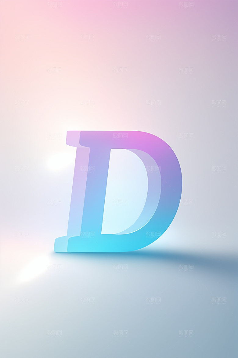 磨砂玻璃字母3D彩色艺术字