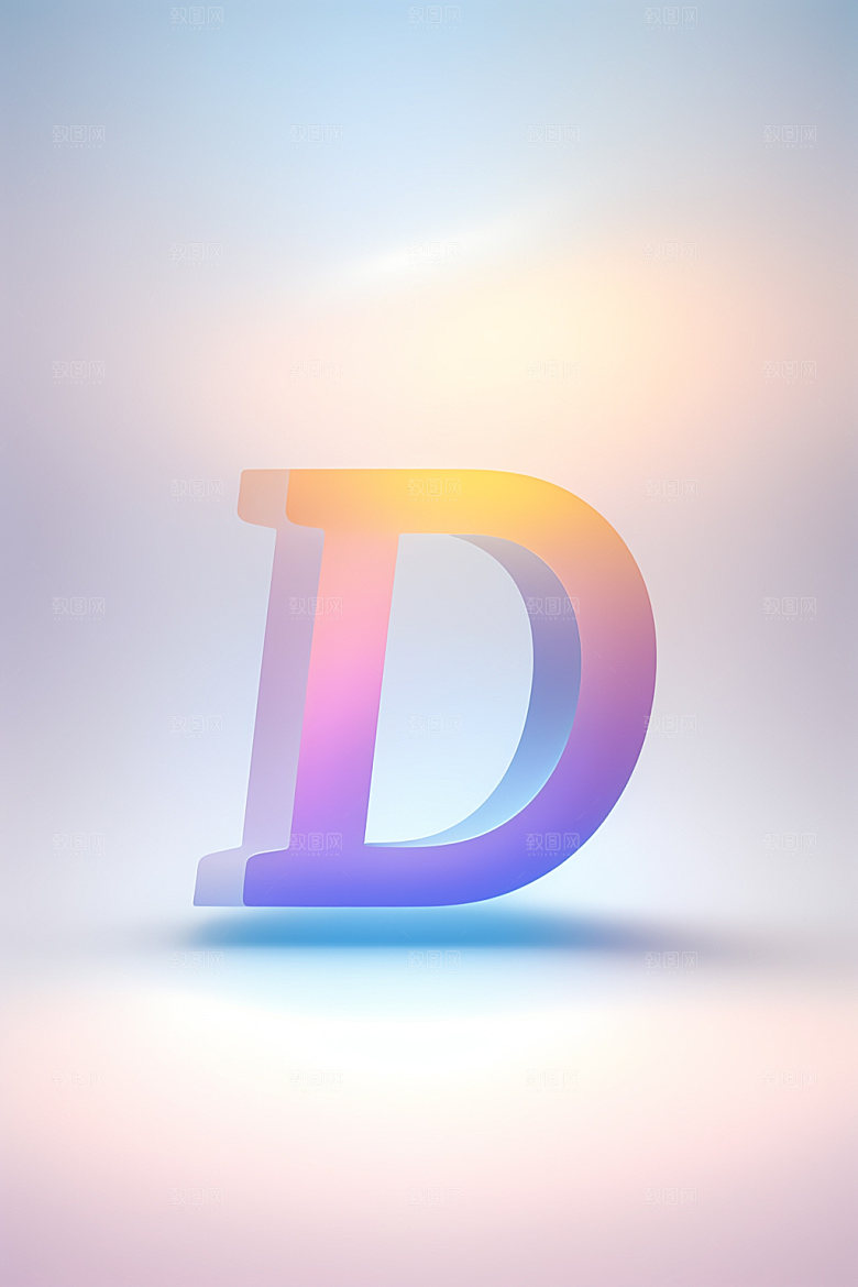 磨砂玻璃字母清爽3D艺术字