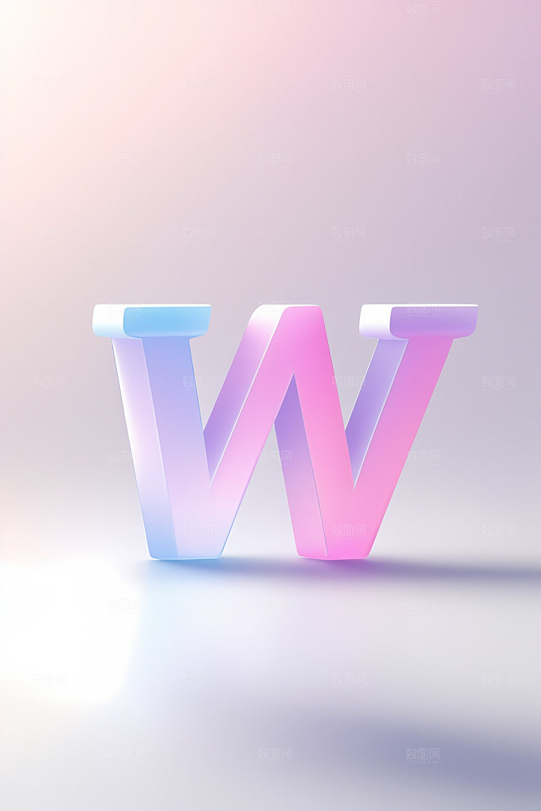 磨砂玻璃字母时尚3D艺术字
