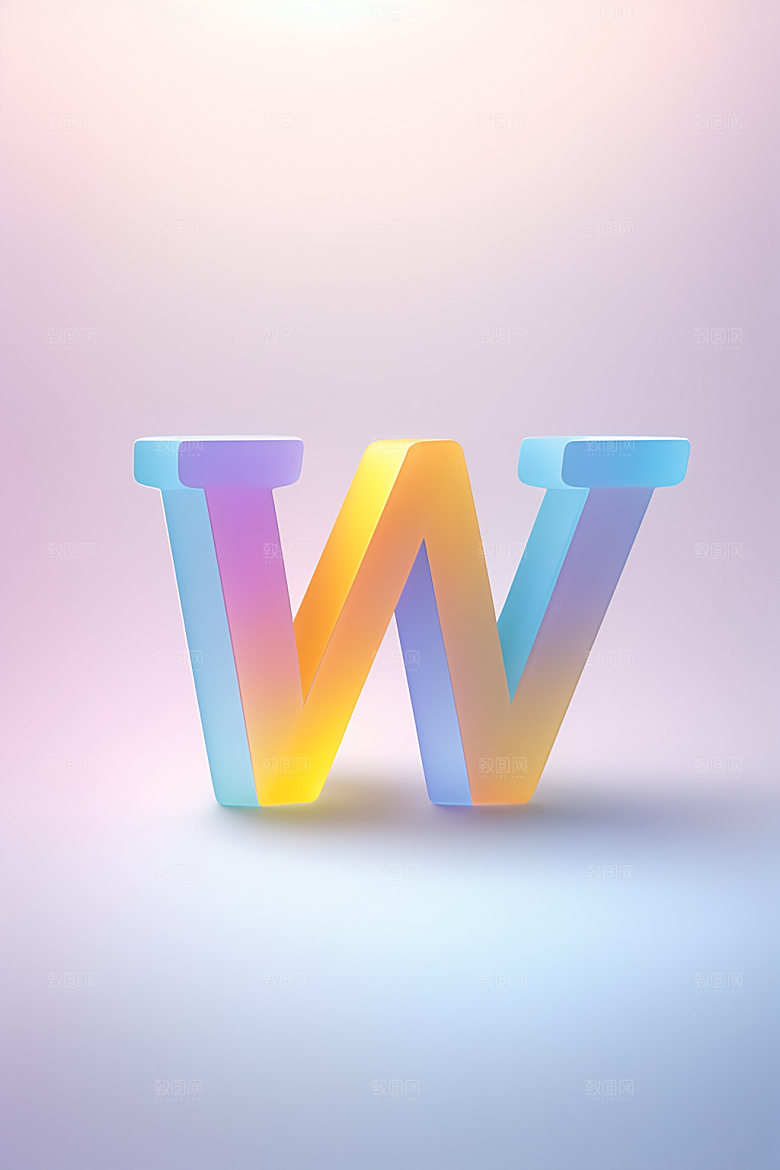 磨砂玻璃字母质感创意艺术字