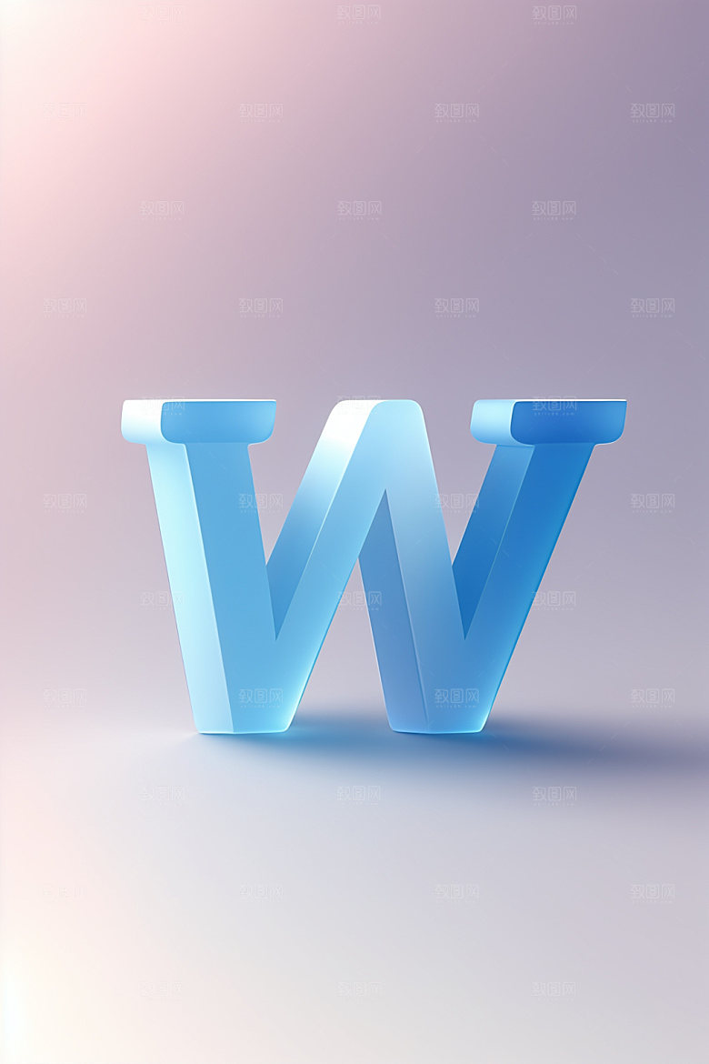 磨砂玻璃字母通透清爽艺术字