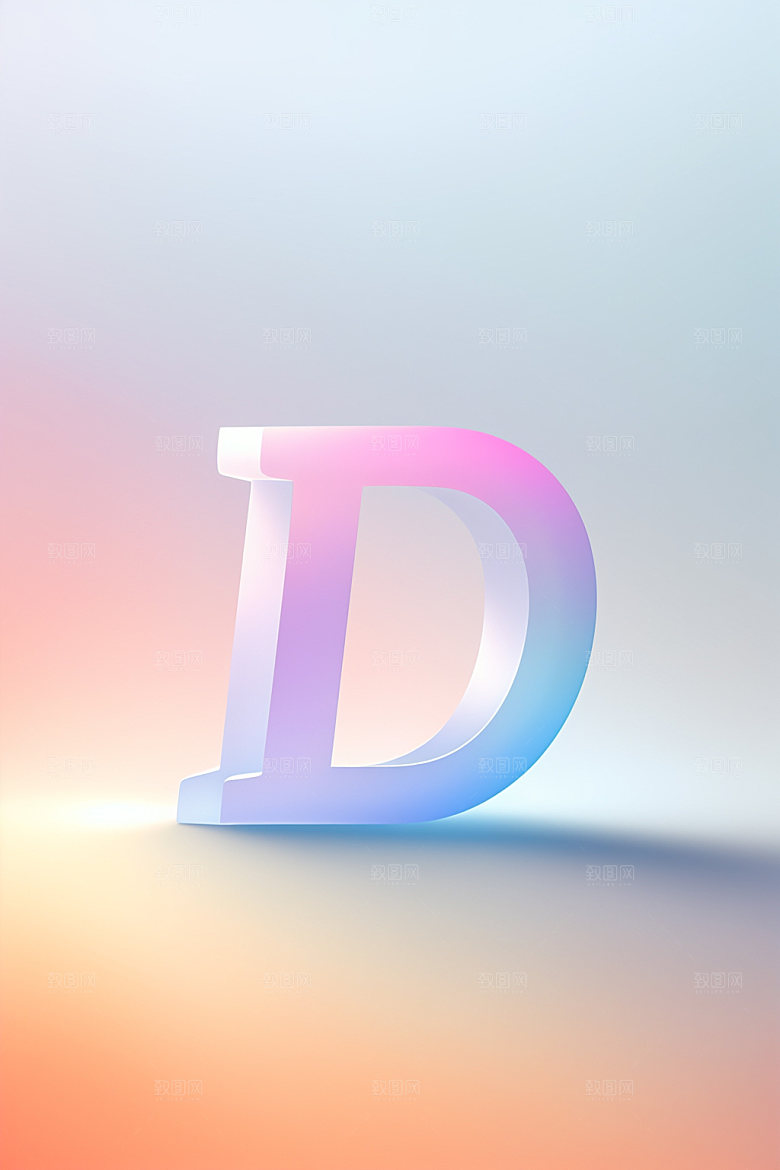 磨砂玻璃字母3D立体艺术字