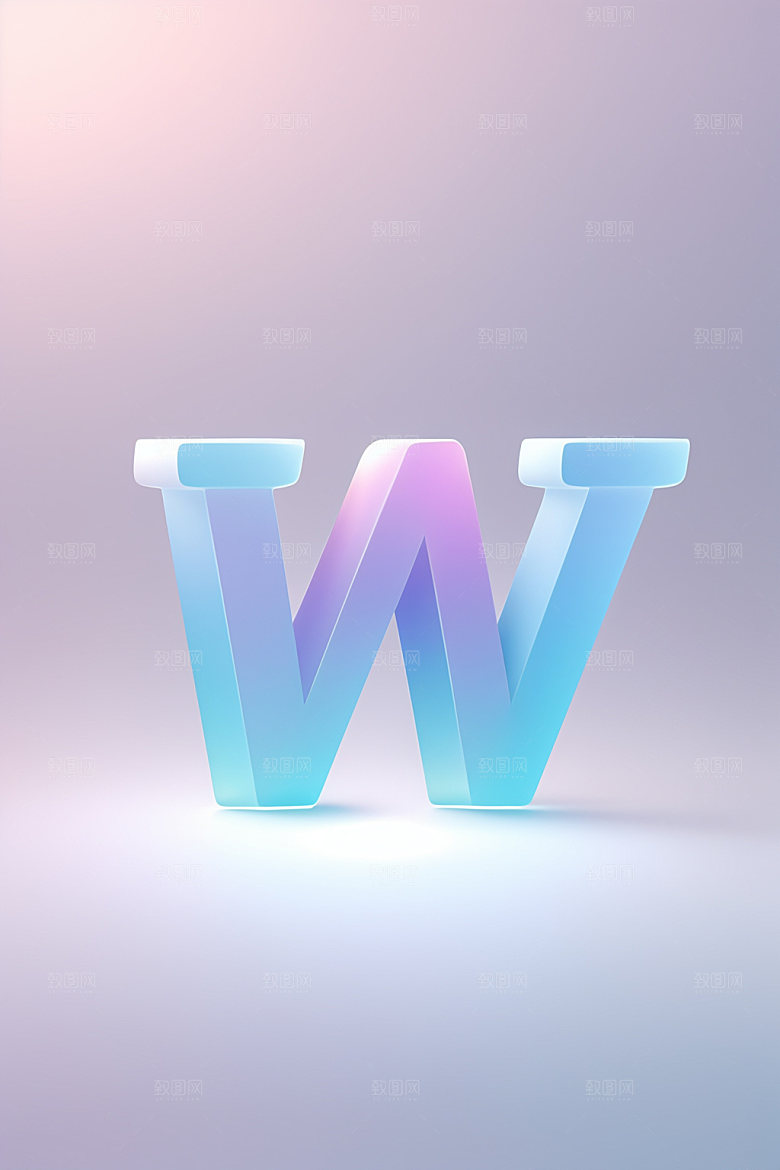 磨砂玻璃字母通透质感艺术字
