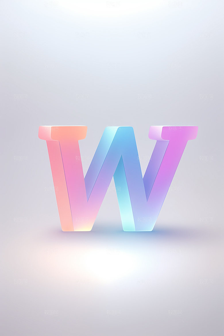 磨砂玻璃字母质感3D艺术字