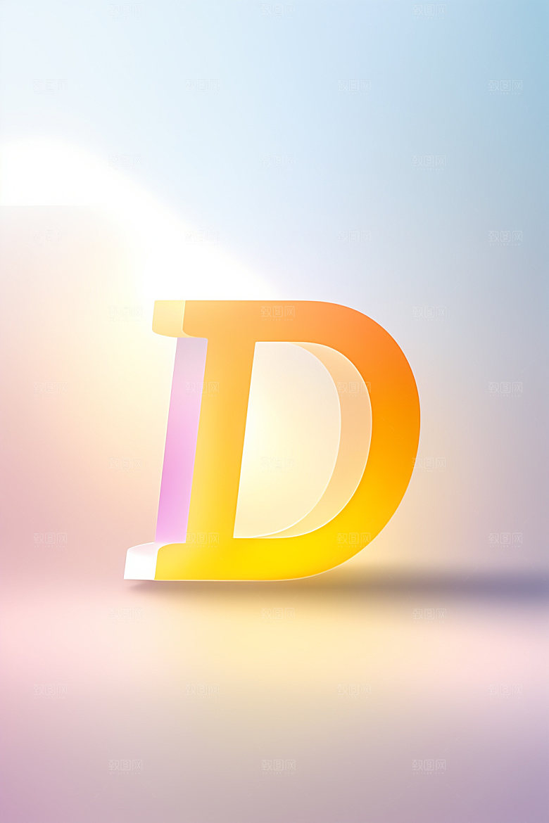 磨砂玻璃字母通透3D艺术字
