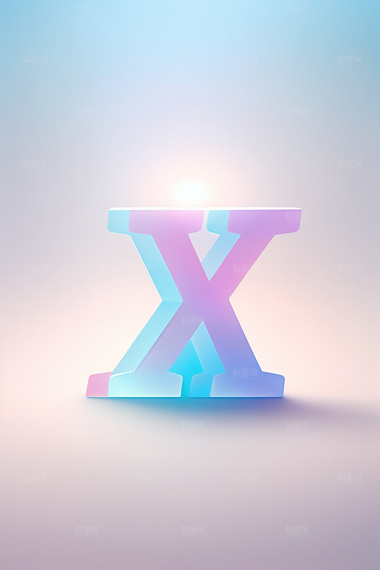 磨砂玻璃字母通透质感艺术字