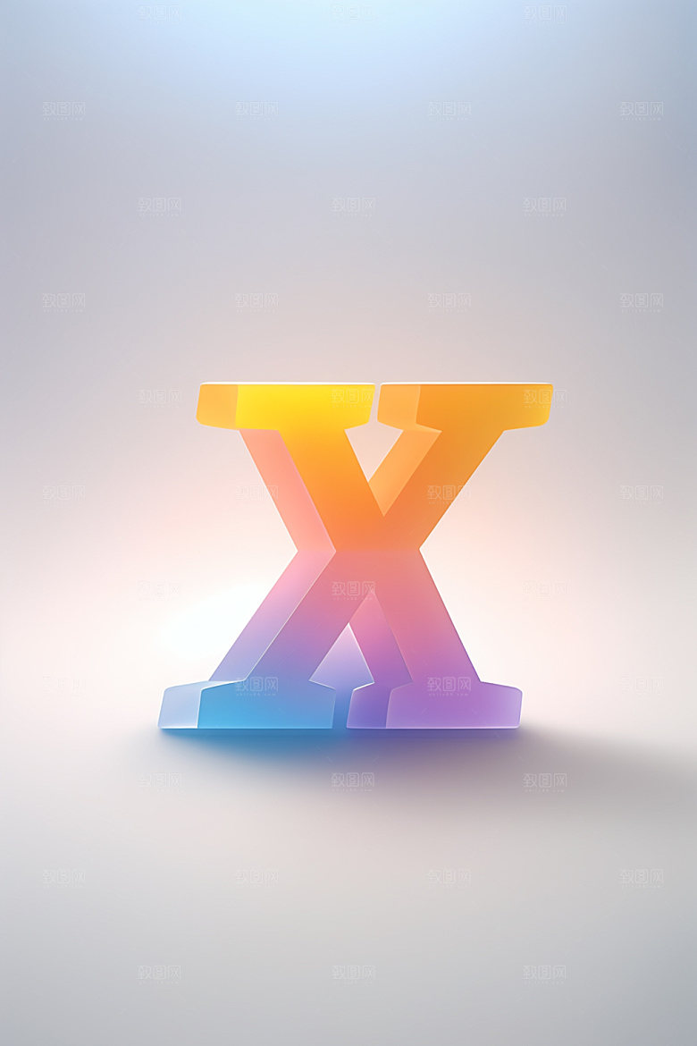磨砂玻璃字母彩色创意艺术字