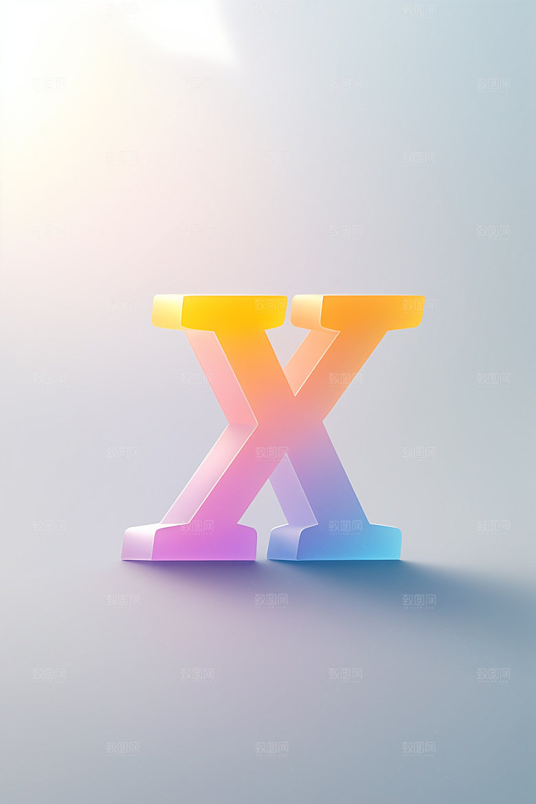 磨砂玻璃字母质感立体艺术字
