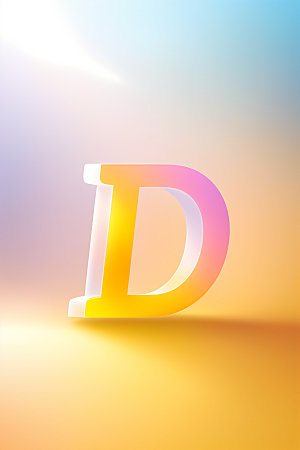 磨砂玻璃字母英文清爽艺术字