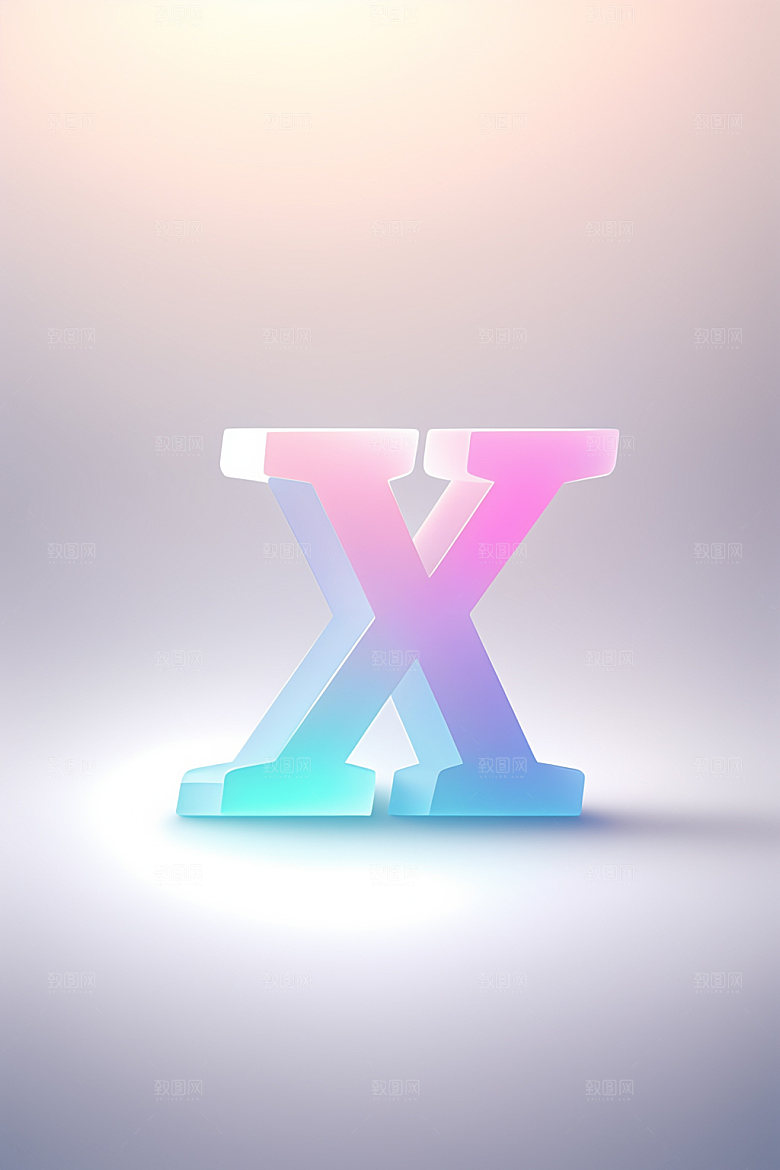 磨砂玻璃字母英文质感艺术字