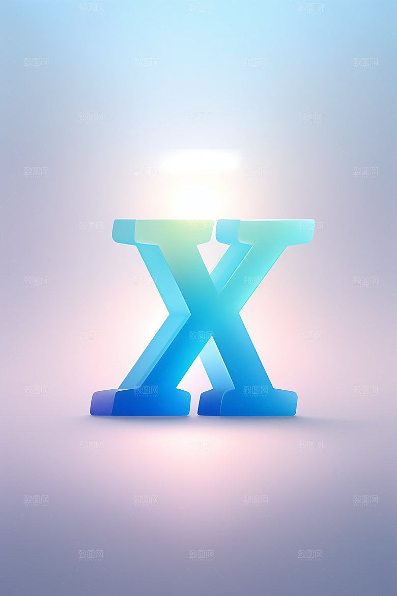 磨砂玻璃字母质感创意艺术字
