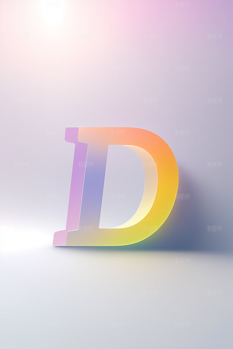 磨砂玻璃字母3D清爽艺术字