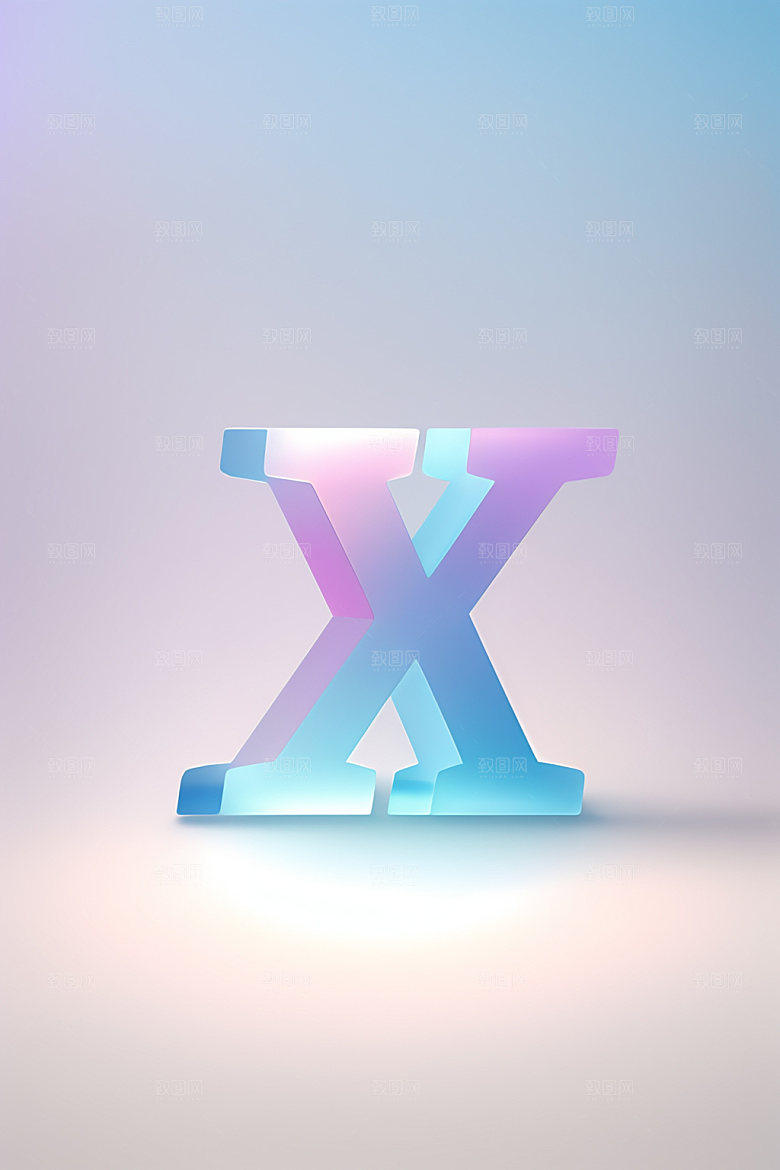 磨砂玻璃字母英文3D艺术字