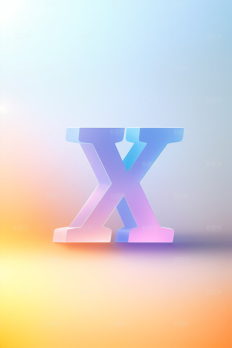 磨砂玻璃字母清爽质感艺术字