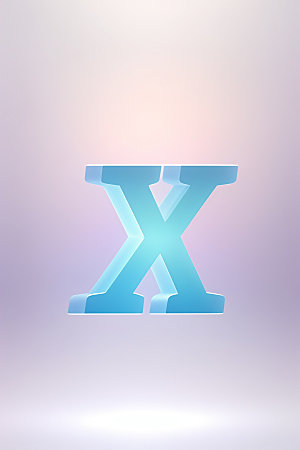 磨砂玻璃字母质感彩色艺术字