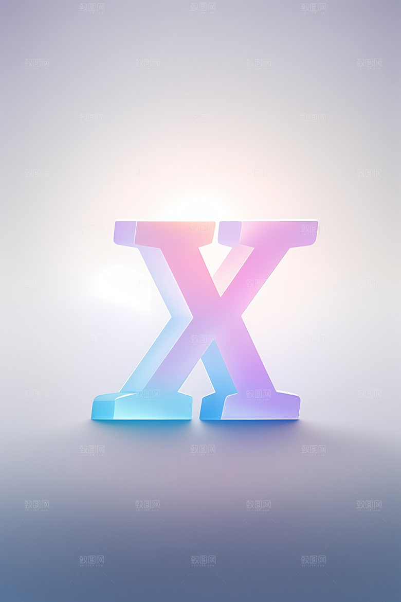 磨砂玻璃字母英文质感艺术字