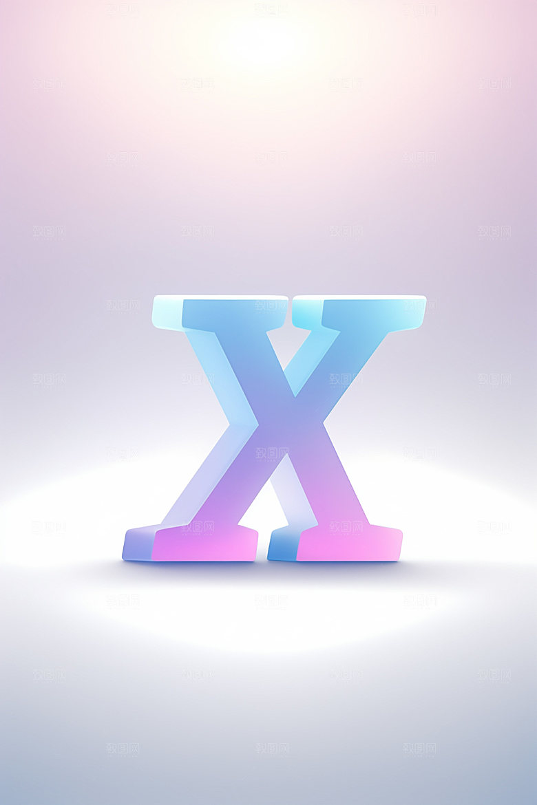 磨砂玻璃字母创意质感艺术字