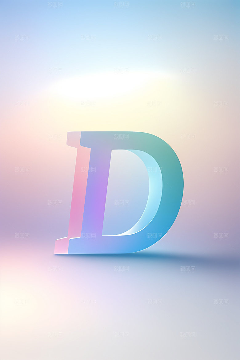 磨砂玻璃字母3D清爽艺术字