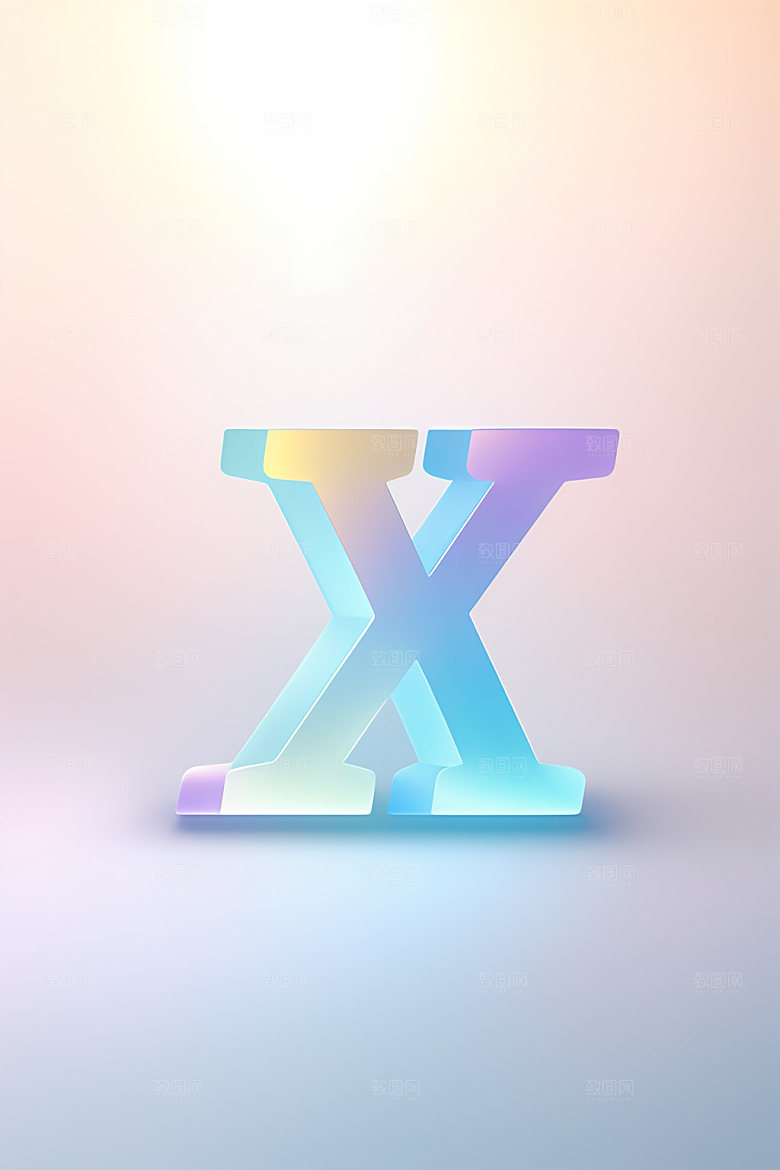 磨砂玻璃字母通透质感艺术字