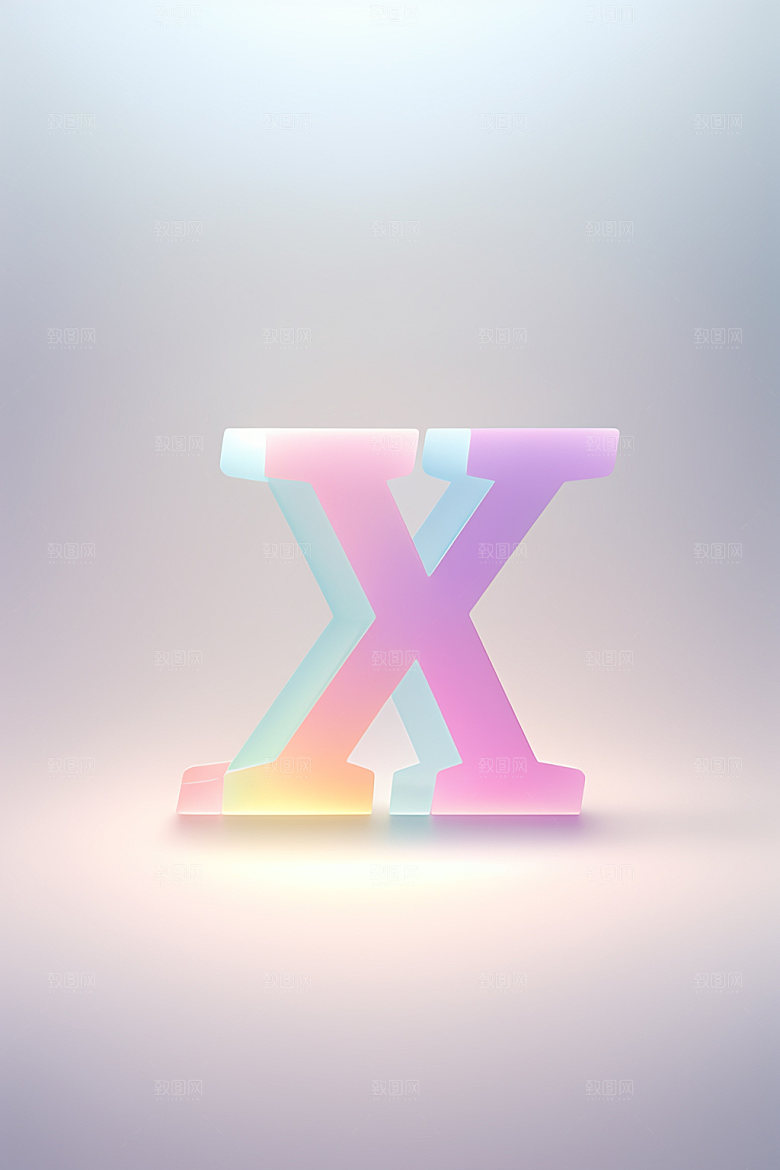 磨砂玻璃字母清爽英文艺术字