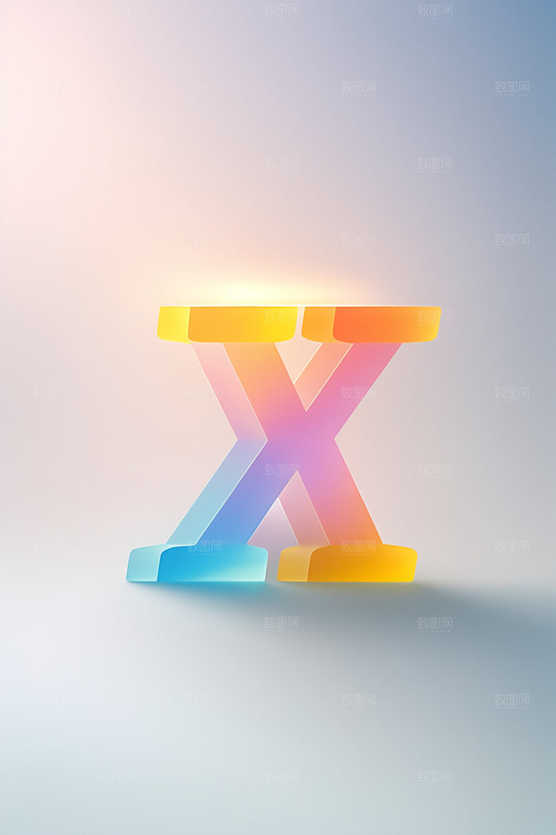 磨砂玻璃字母质感时尚艺术字
