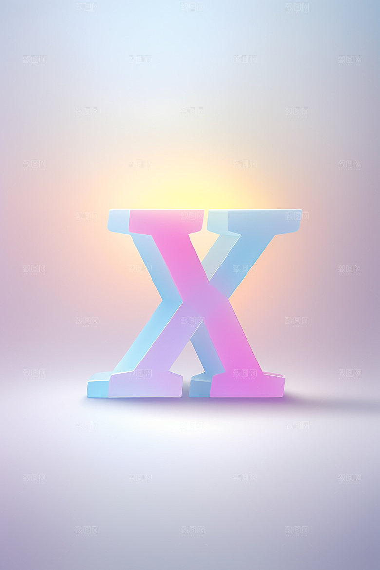 磨砂玻璃字母彩色质感艺术字