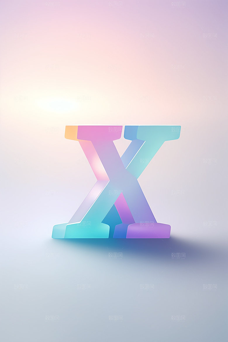 磨砂玻璃字母3D英文艺术字