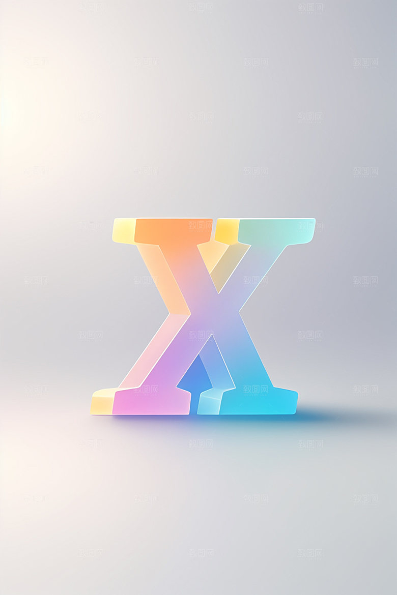 磨砂玻璃字母3D立体艺术字