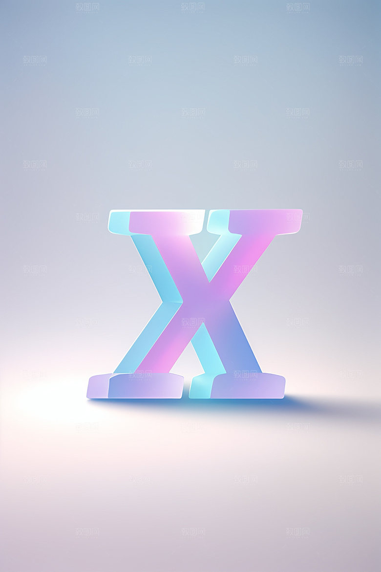 磨砂玻璃字母创意质感艺术字