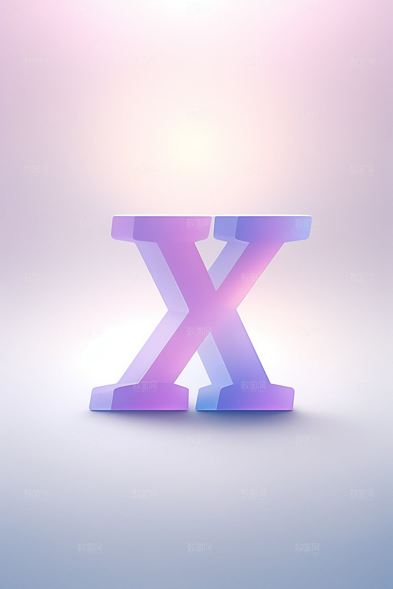 磨砂玻璃字母创意3D艺术字