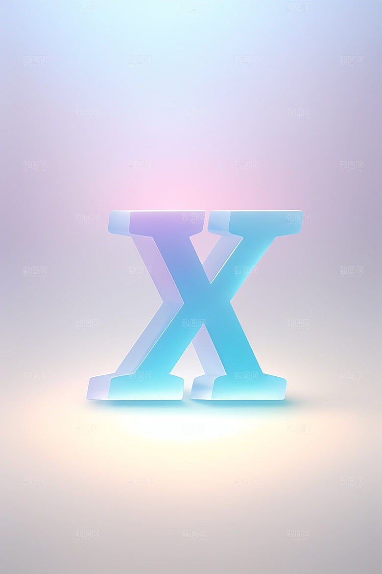 磨砂玻璃字母3D清爽艺术字