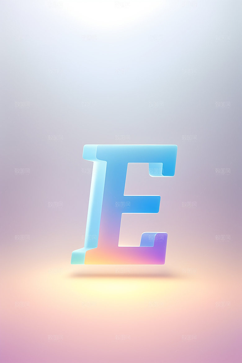 磨砂玻璃字母质感彩色艺术字
