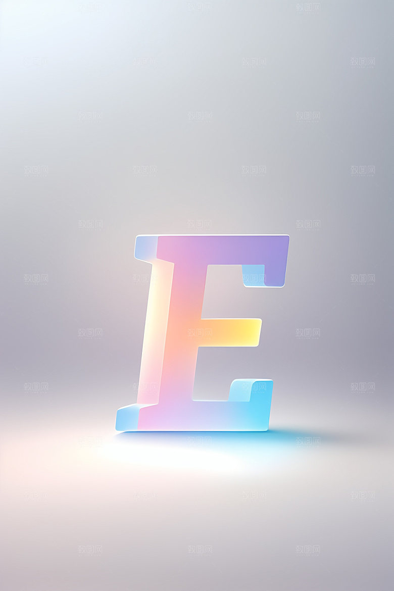 磨砂玻璃字母立体3D艺术字