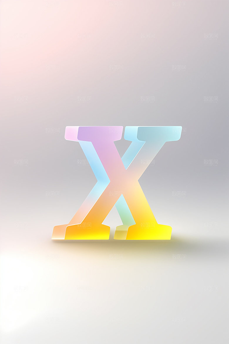 磨砂玻璃字母通透质感艺术字