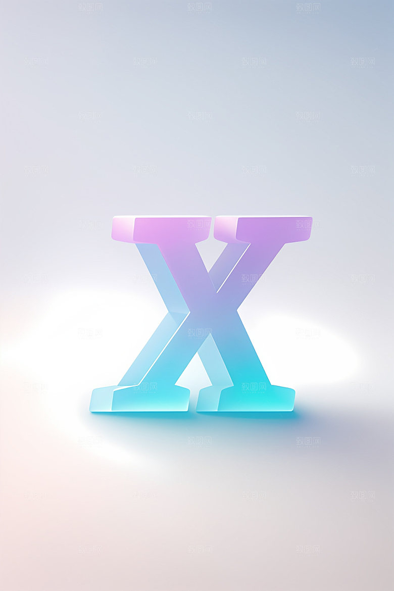 磨砂玻璃字母3D质感艺术字