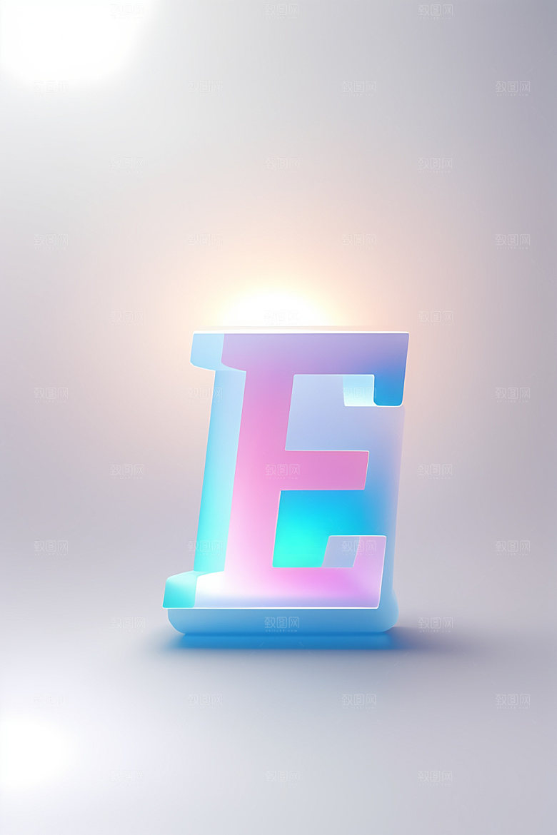 磨砂玻璃字母清爽彩色艺术字